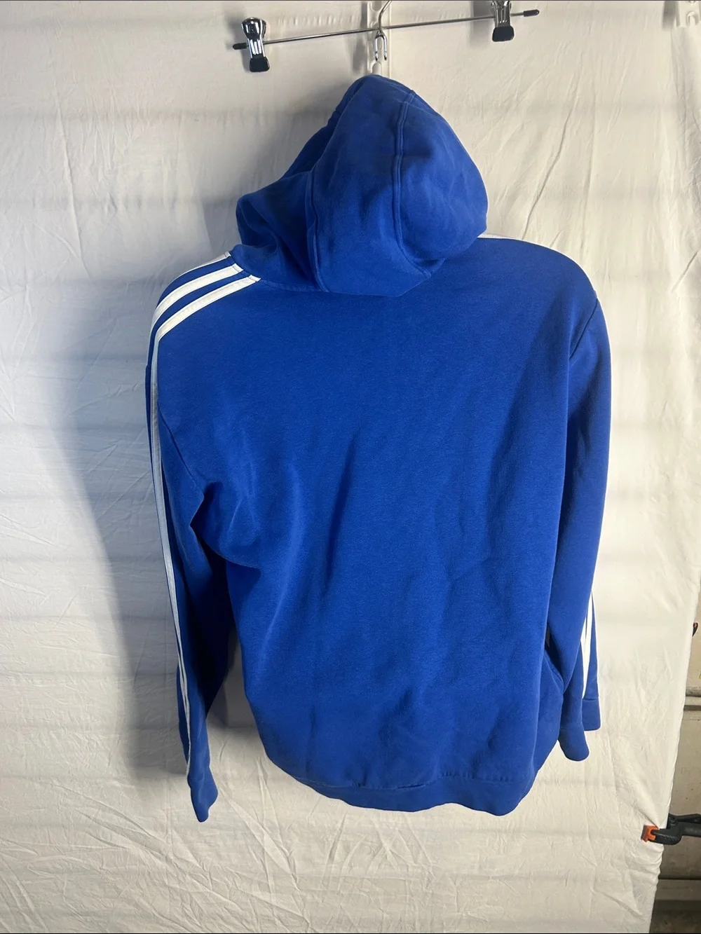 adidas Men’s Royal Blue Crewneck Hoodie with White Logo